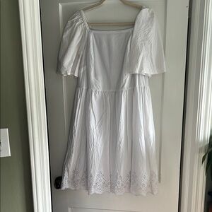 Lane Bryant White Puff Sleeve Sundress